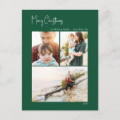 Moderne Weihnachten | Grünes Vertikales 3 Foto (Vorderseite)