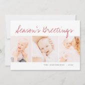 Moderne Weihnachten Gruß drei Foto (Vorderseite)