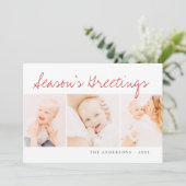 Moderne Weihnachten Gruß drei Foto (Stehend Vorderseite)