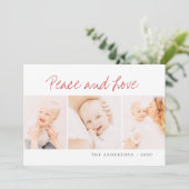 Moderne Weihnachten Gruß drei Foto (Stehend Vorderseite)