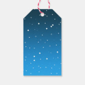 Moderne Weihnachten Haiku Bäume auf schneebedeckte Geschenkanhänger (Rückseite)