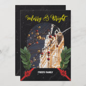 Moderne Weihnachten in fröhlicher und leuchtend ro (Vorne/Hinten)