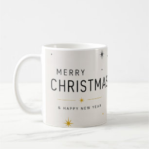 Moderne Weihnachten in Gelb, Schwarz und Weiß Kaffeetasse