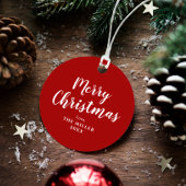 Moderne Weihnachten in Rot und Weiß Geschenkanhänger