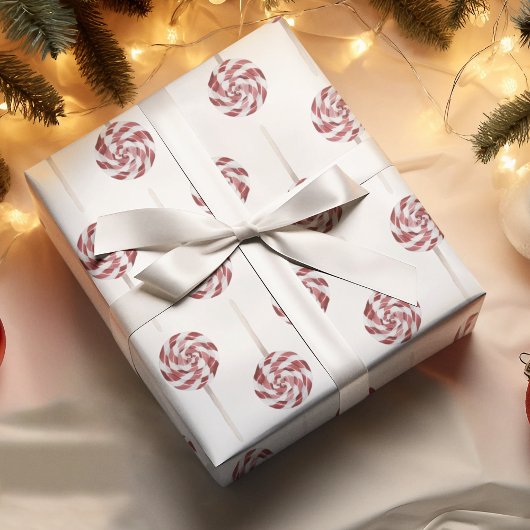 Moderne Weihnachten in Rot und Weiß Geschenkpapier