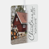 Moderne Weihnachten in unserem neuen Zuhause Metal Ornament Aus Metall (Vorderseite Rechts)