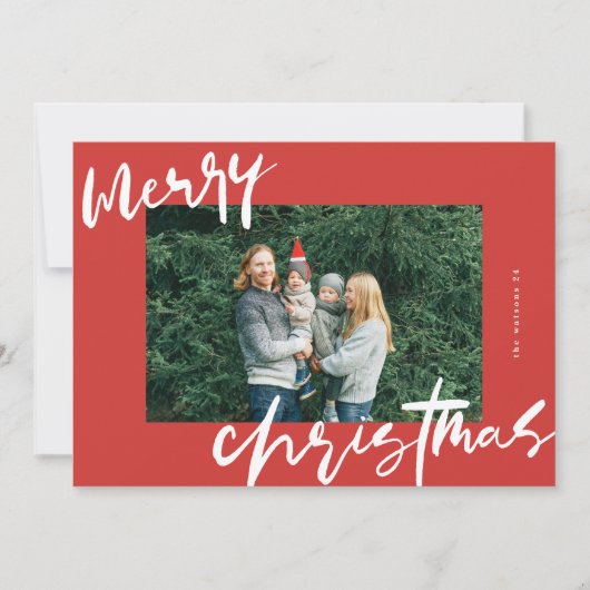 Moderne Weihnachten in Weiß & Rot Foto (Vorderseite)