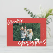 Moderne Weihnachten in Weiß & Rot Foto (Stehend Vorderseite)