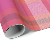 Moderne Weihnachten Kariert Tartan Rosa und Korall Geschenkpapier (Rolleneckpunkt)