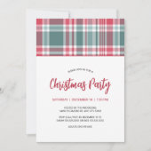 Moderne Weihnachten Karierte Party Einladung (Vorderseite)