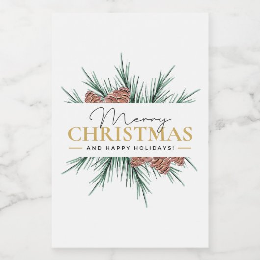 Moderne Weihnachten Lebensmitteletikett (Einzelnes Label)