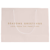 Moderne Weihnachten | Minimal für Rosa und Gold Große Geschenktüte (Rückseite)