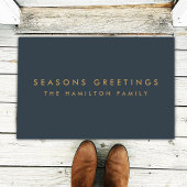 Moderne Weihnachten | Minimaler Slate Gray and Gol Fußmatte