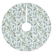 Moderne Weihnachten mit Blumen Polyester Weihnachtsbaumdecke (Vorderseite)