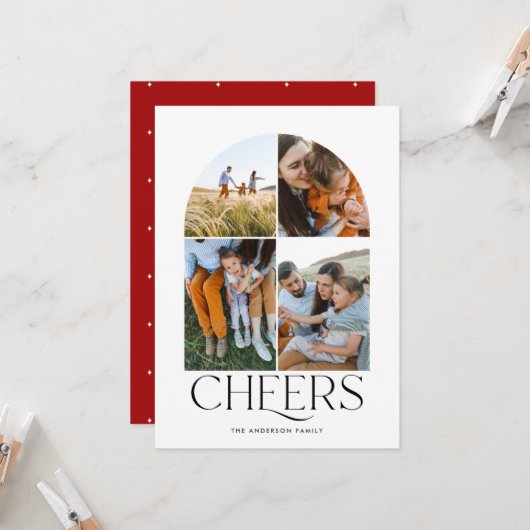 Moderne Weihnachten mit mehreren Fotos 4 Foto (Vorderseite/Rückseite Beispiel)