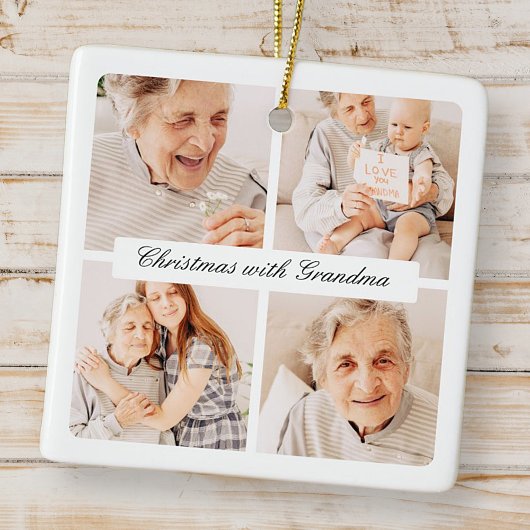 Moderne Weihnachten mit Oma 4 Foto Urlaub Keramikornament