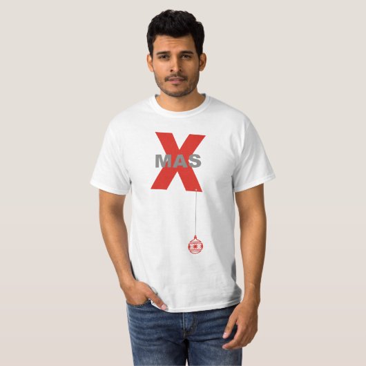 Moderne Weihnachten mit Weihnachtsbaumdekoration T-Shirt (Vorne ganz)