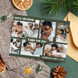 Moderne Weihnachten Neues Jahr Sechs FotoCollage G<br><div class="desc">Moderne Weihnachten Neujahr sechs Foto Collage Green Holiday Card. (Foto von Ketut Subiyanto auf Pexel. Bitte ersetzen Sie es mit Ihrem eigenen.)</div>