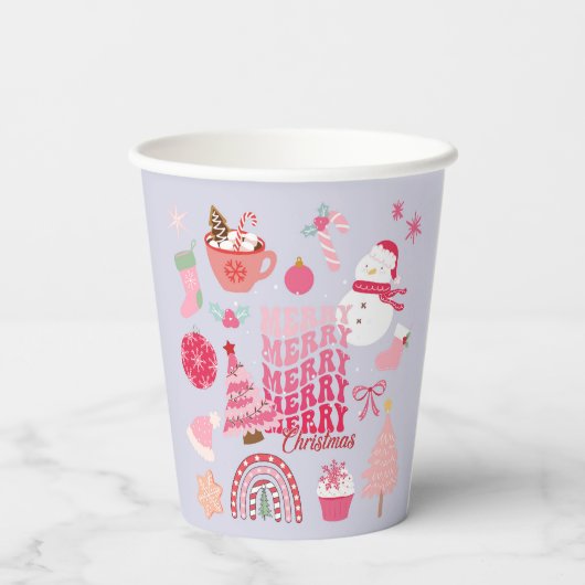 Moderne Weihnachten Pappbecher (Rückseite)