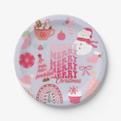 Moderne Weihnachten Pappteller (Vorderseite)