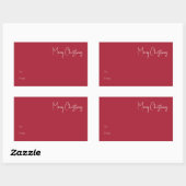 Moderne Weihnachten | Red Large Rectangle Gift Lab Rechteckiger Aufkleber (Blatt)
