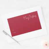 Moderne Weihnachten | Red Large Rectangle Gift Lab Rechteckiger Aufkleber (Umschlag)