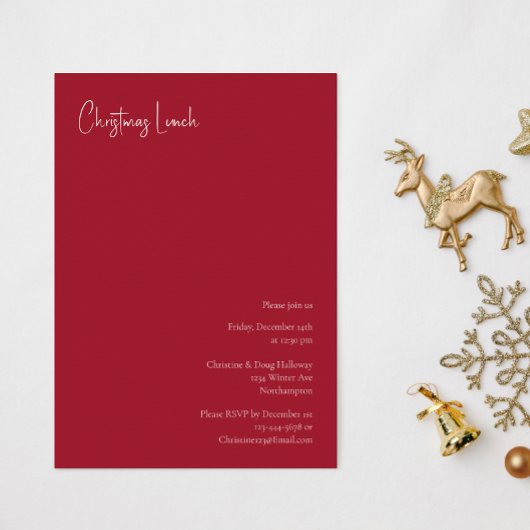 Moderne Weihnachten | Red Lunch Einladung