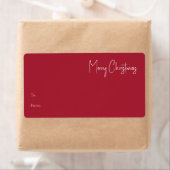 Moderne Weihnachten | Red Rectangle Gift Label (Insitu)