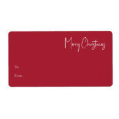 Moderne Weihnachten | Red Rectangle Gift Label (Vorne)