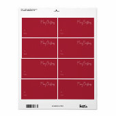 Moderne Weihnachten | Red Rectangle Gift Label (Vorne)