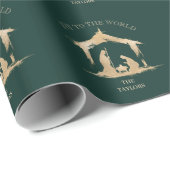 Moderne Weihnachten Religiöse Krippe Mary & Joseph Geschenkpapier (Rolleneckpunkt)