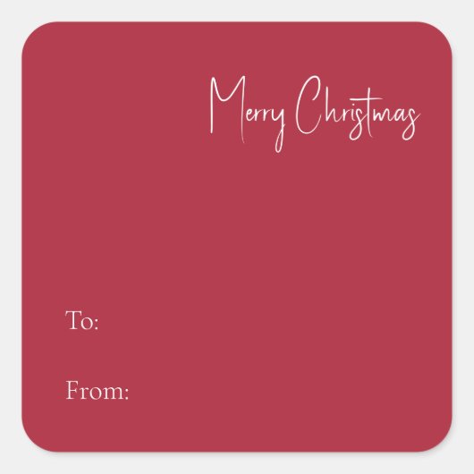 Moderne Weihnachten | Rot bis Square Sticker (Vorderseite)