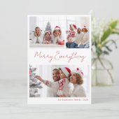Moderne Weihnachten Rot Foto (Stehend Vorderseite)