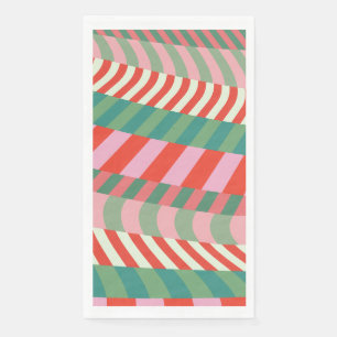Moderne Weihnachten Rot Grün Pink Geometrische Str Serviette