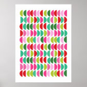 Moderne Weihnachten Rot Rosa Geometrische Wand Kun Poster (Vorne)