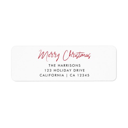 Moderne Weihnachten | Rote Script-Rücksendeadresse (Vorne)