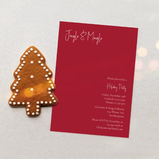 Moderne Weihnachten | Roter Jingle und Mingle Einladung