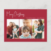 Moderne Weihnachten | Rotes Drei-Foto (Vorderseite)