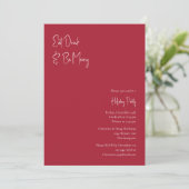 Moderne Weihnachten | Rotes Essen trinken und Merk Einladung (Stehend Vorderseite)