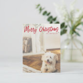 Moderne Weihnachten | Rotes handgeschriebenes Skri (Stehend Vorderseite)