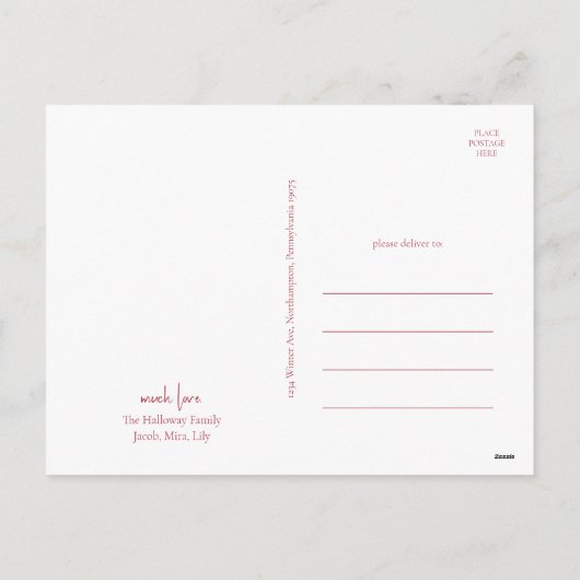 Moderne Weihnachten | Rotes Skript Fünf-Foto (Rückseite)