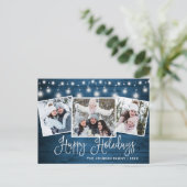 Moderne Weihnachten Rustikal 3 FOTO Grußurlaub Postkarte (Stehend Vorderseite)