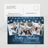 Moderne Weihnachten Rustikal 3 FOTO Grußurlaub Postkarte (Vorne/Hinten)