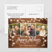 Moderne Weihnachten Rustikal 3 FOTO Grußurlaub Postkarte (Vorne/Hinten)