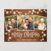 Moderne Weihnachten Rustikal 3 FOTO Grußurlaub Postkarte (Vorderseite)