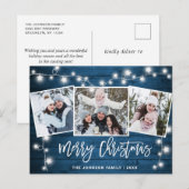 Moderne Weihnachten Rustikal 3 FOTO Grußurlaub Postkarte (Vorne/Hinten)