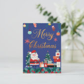 Moderne Weihnachten - Santa Claus & Geschenk (Stehend Vorderseite)