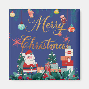 Moderne Weihnachten - Santa Claus & Geschenk Urlau Magnet