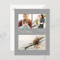 Moderne Weihnachten | Silberzentriertes Drei-Foto-