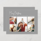 Moderne Weihnachten | Silver Five Foto (Vorne/Hinten)